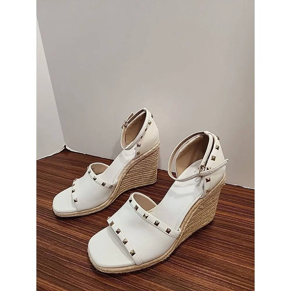 MIX NO‎ 6 Womens 11 DREAMM ESPADRILLE WEDGE SANDALS in WHITE